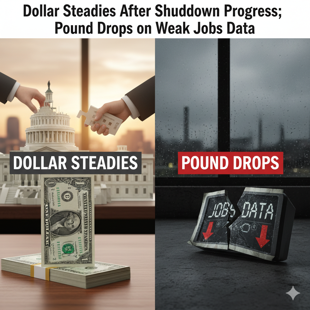Dollar Steadies After Shutdown Progress; Pound Drops on Weak Jobs Data